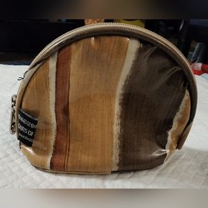 Colours of Australia brown half moon makeup bag pouch